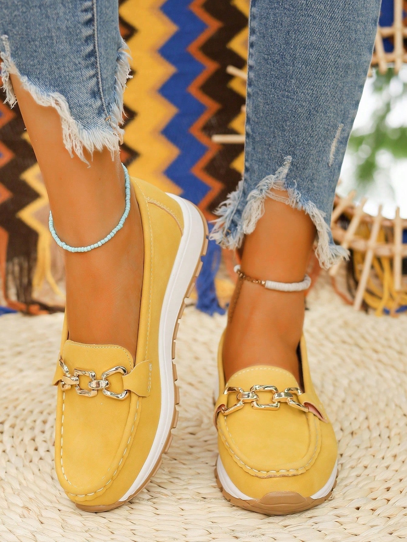 Women's Slip-On Buckle Comfort Loafers