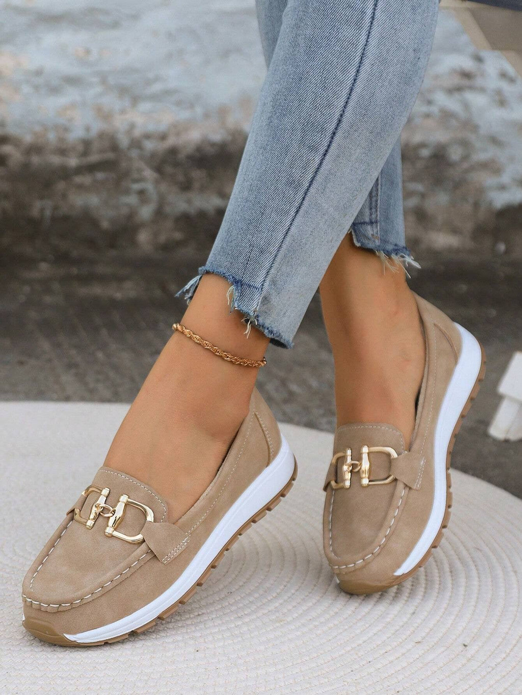 Women's Slip-On Buckle Comfort Loafers