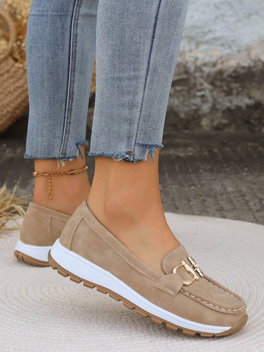 Women's Slip-On Buckle Comfort Loafers