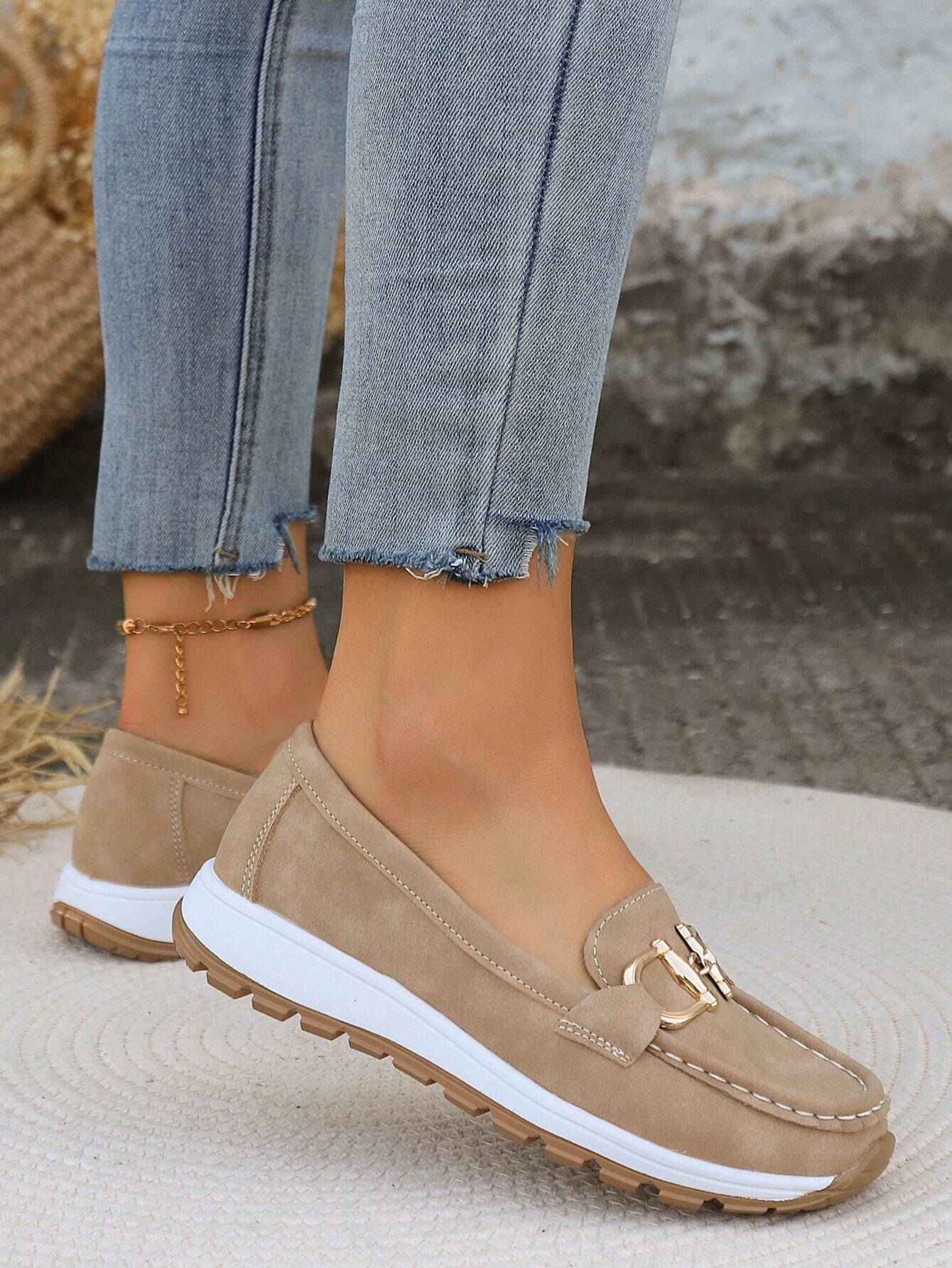 Women's Slip-On Buckle Comfort Loafers