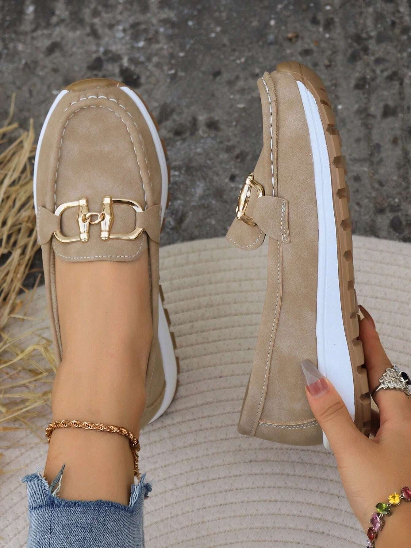 Women's Slip-On Buckle Comfort Loafers
