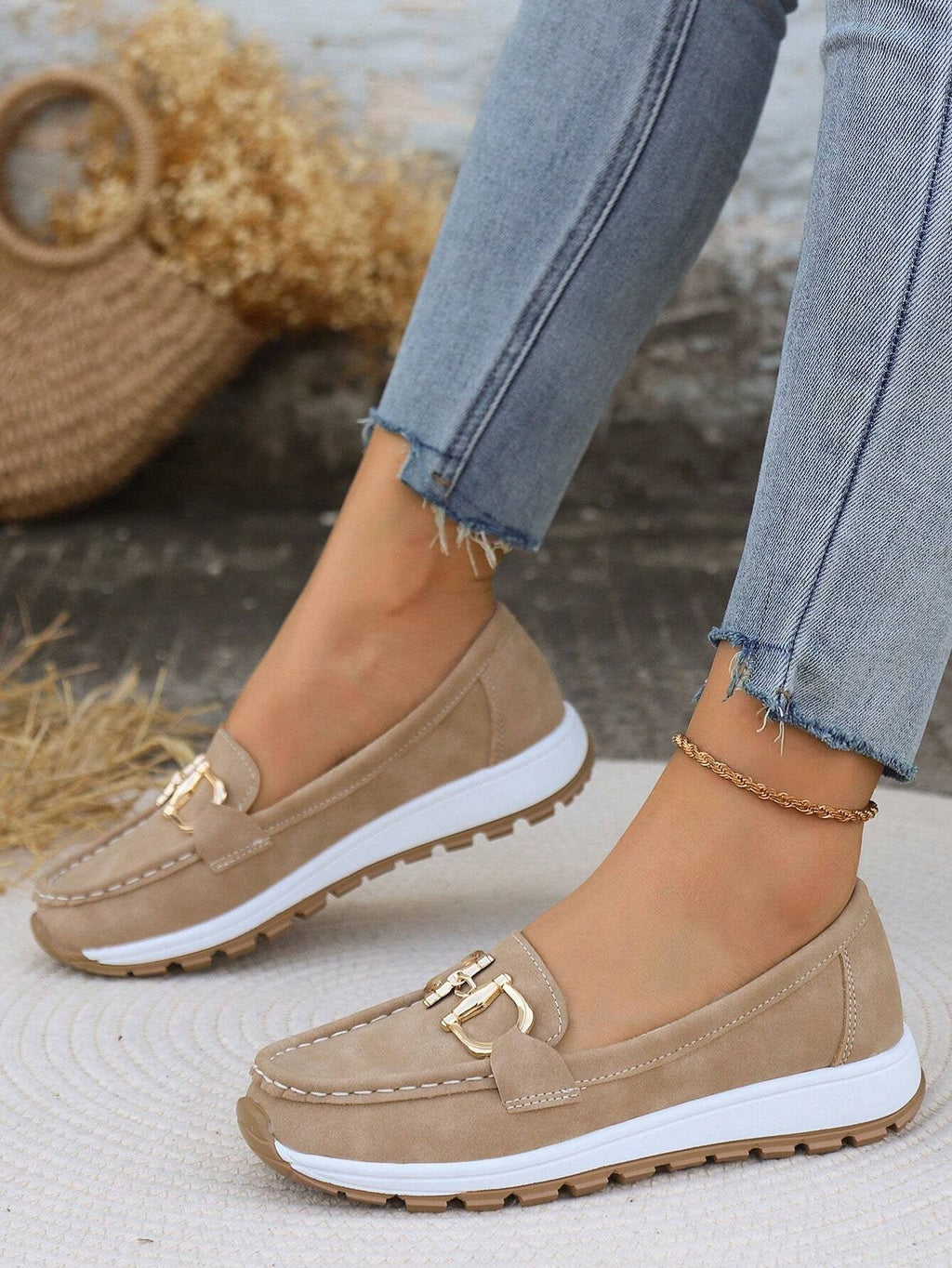 Women's Slip-On Buckle Comfort Loafers