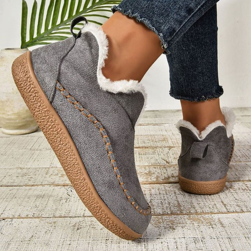 Women's Fleece-Lined Suede Slip-On Moccasin Loafers