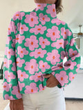 Women's Floral Print Relaxed-Fit Turtleneck Sweater - Multicolor