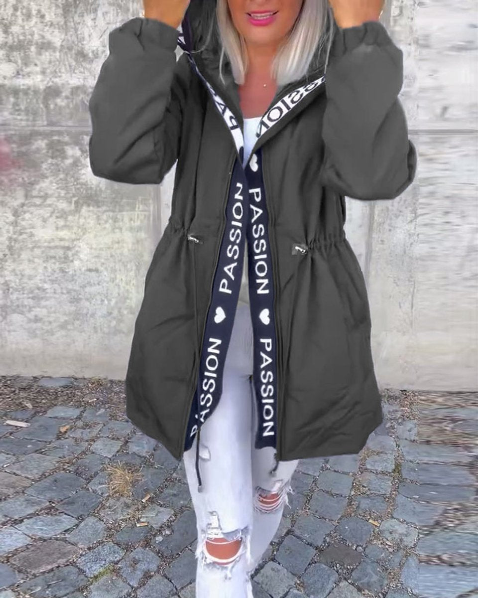 Women's Hooded Midi Parka Coat - Gray