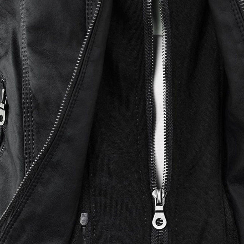 Women's Hooded Faux Leather Moto Coat