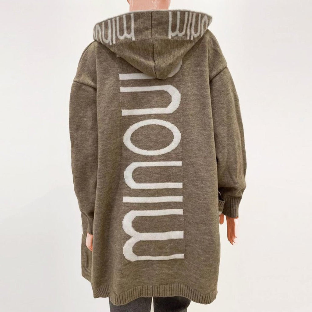 Women's Hooded Open-Front Knit Cardigan