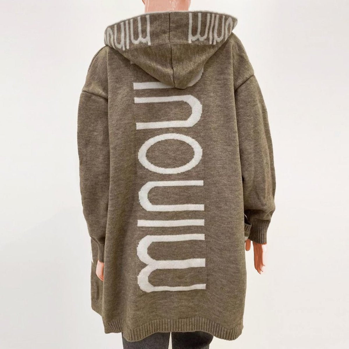 Women's Hooded Open-Front Knit Cardigan