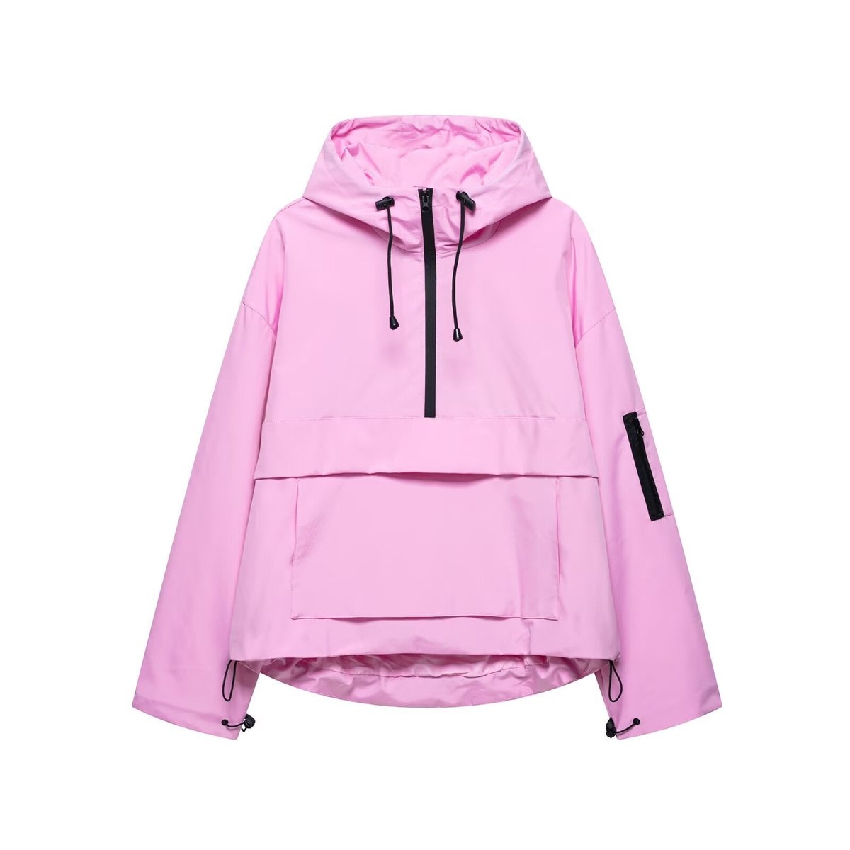 Women's Quilted Half-Zip Anorak Jacket - Rose Pink