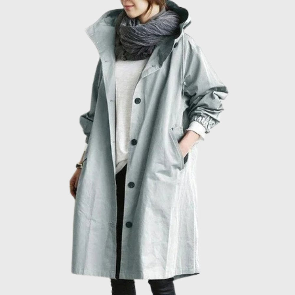 Women's Hooded Waterproof Trench Coat