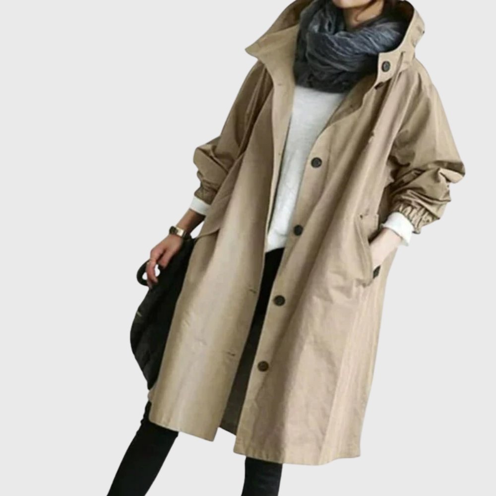 Women's Hooded Waterproof Trench Coat