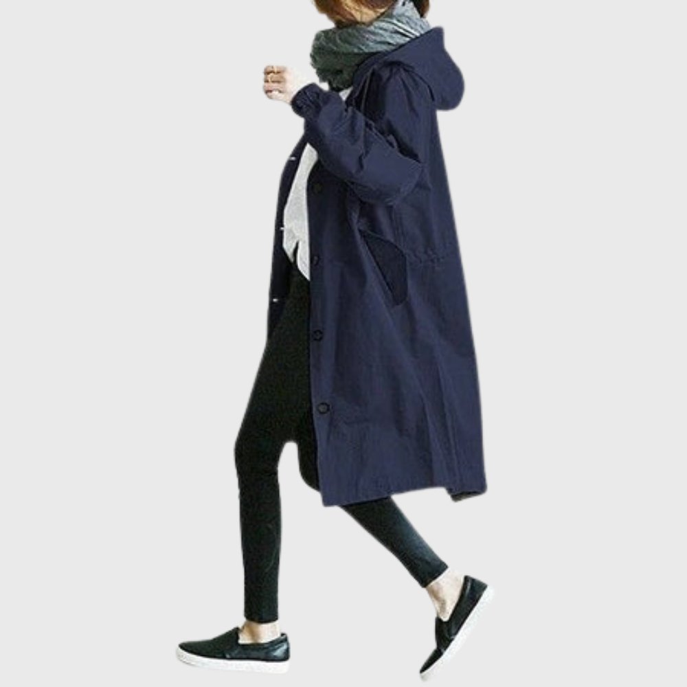 Women's Hooded Waterproof Trench Coat