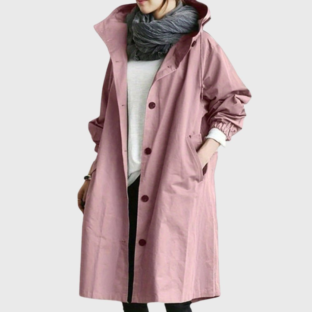 Women's Hooded Waterproof Trench Coat