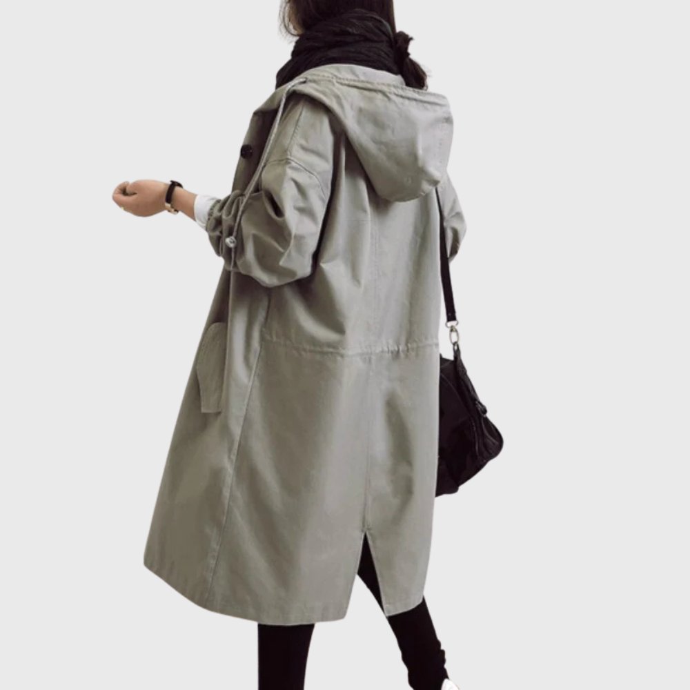 Women's Hooded Waterproof Trench Coat