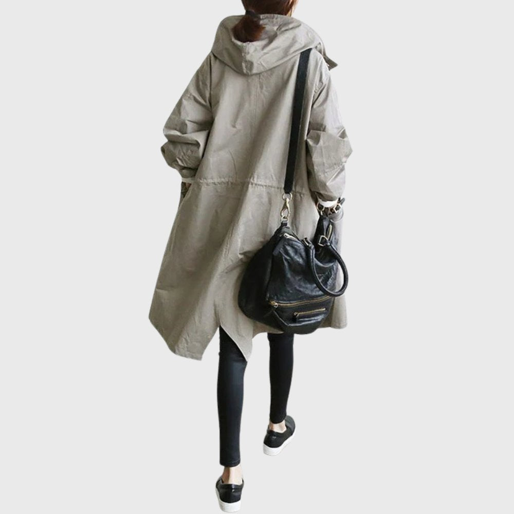 Women's Hooded Waterproof Trench Coat