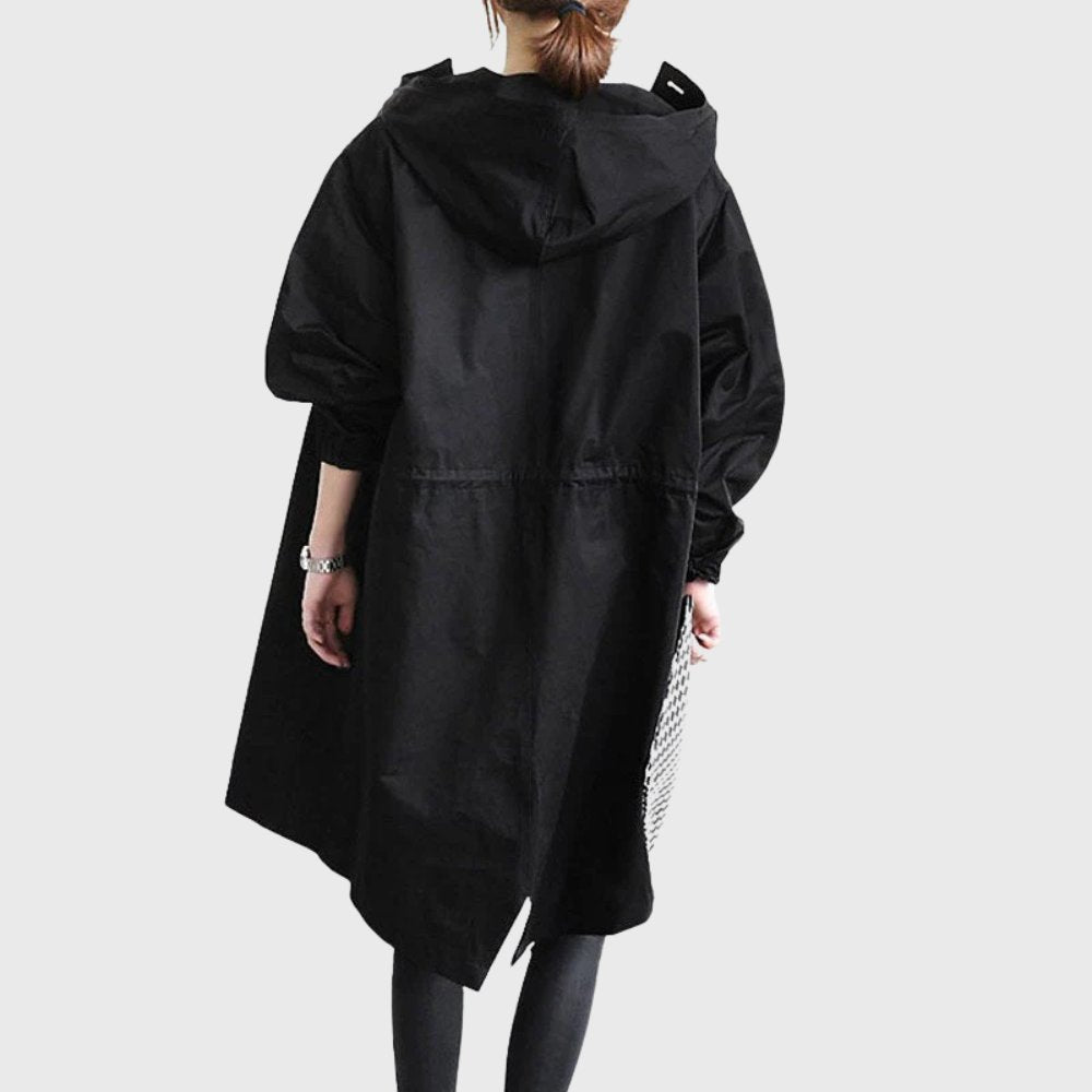Women's Hooded Waterproof Trench Coat