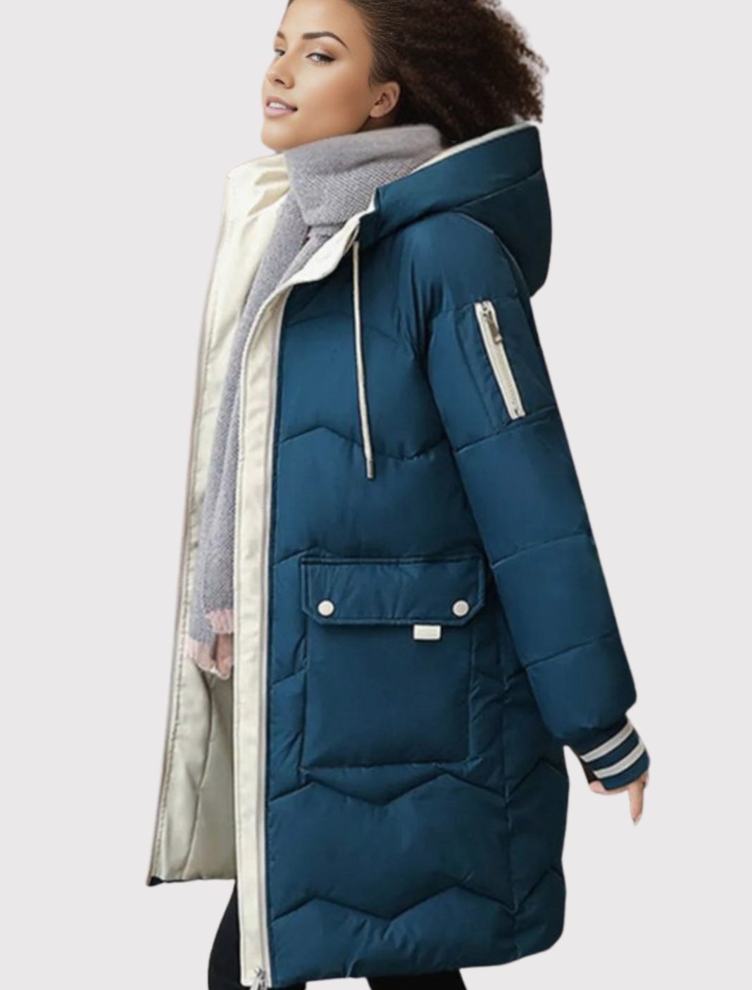 Women's Insulated Hooded Mid-Length Puffer Coat