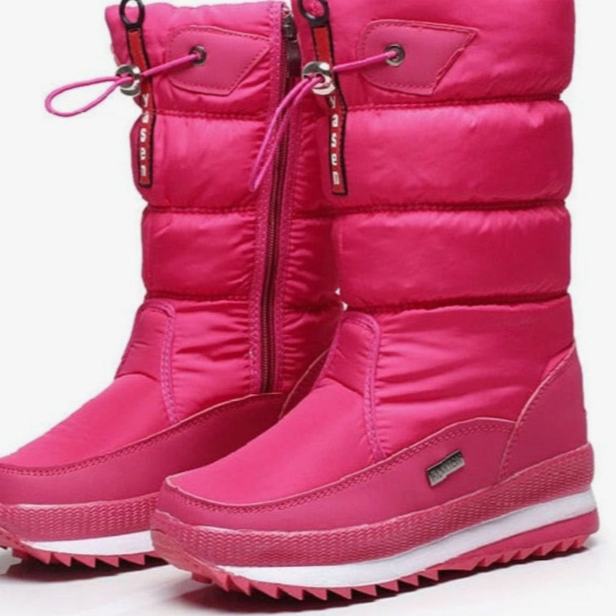 Women's Insulated Mid-Calf Zipper Snow Boots - Black