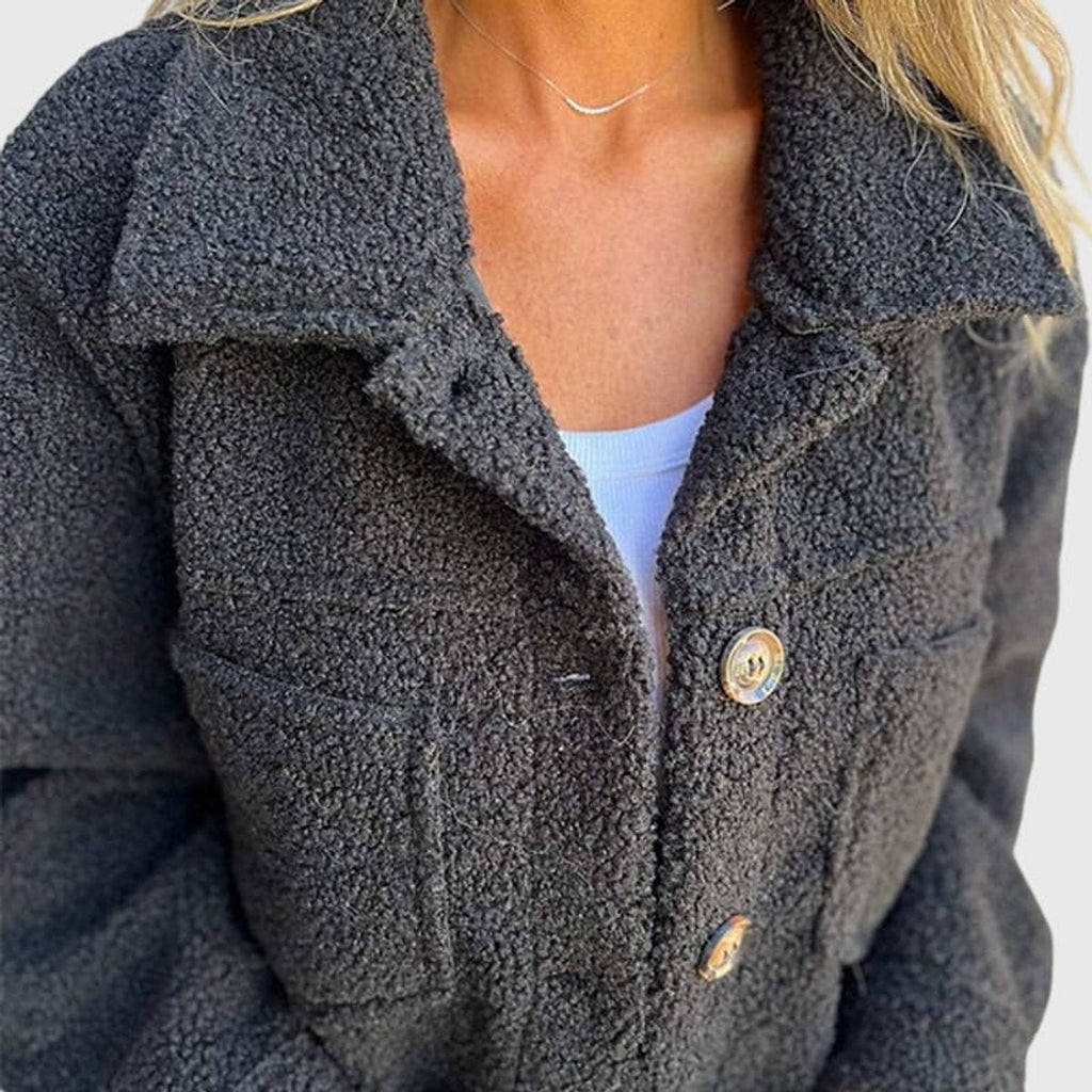 Women's Sherpa Fleece Button-Front Jacket