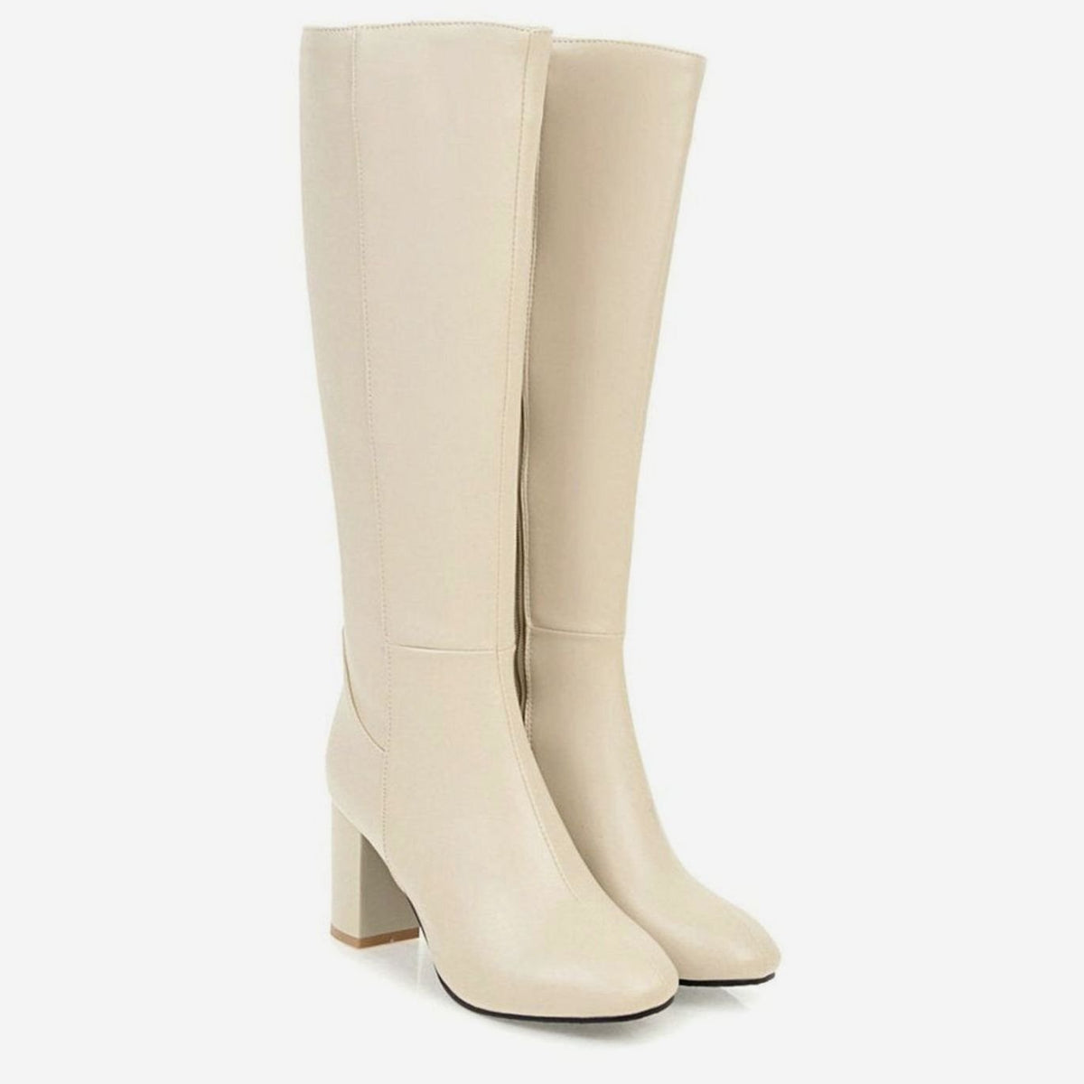 Women's Smooth Faux Leather Knee-High Boots