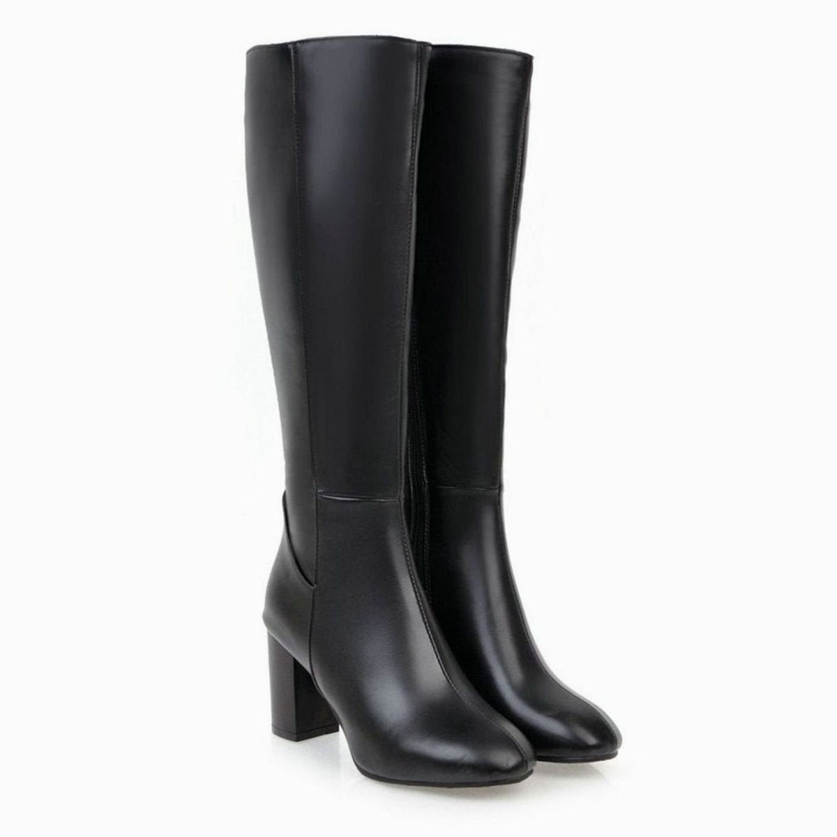 Women's Smooth Faux Leather Knee-High Boots