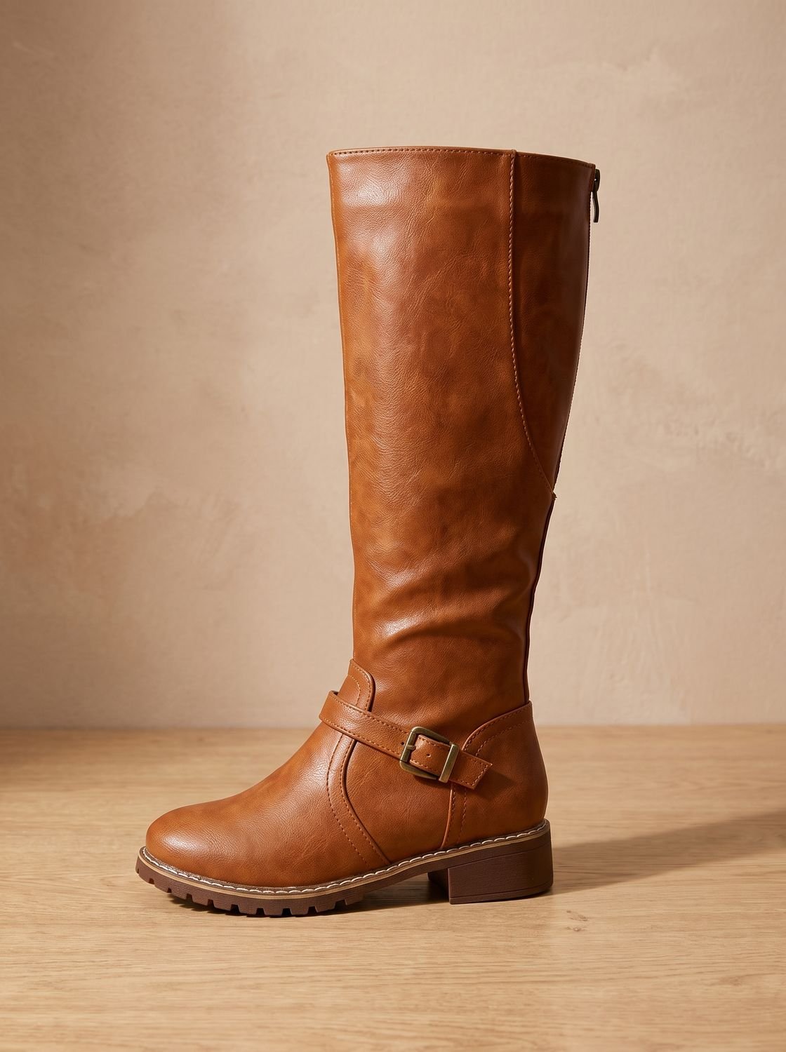 Women's Knee-High Riding Boots with Removable Footbed