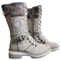 Women's Knit-Cuff Lace-Up Mid-Calf Winter Boots - Green