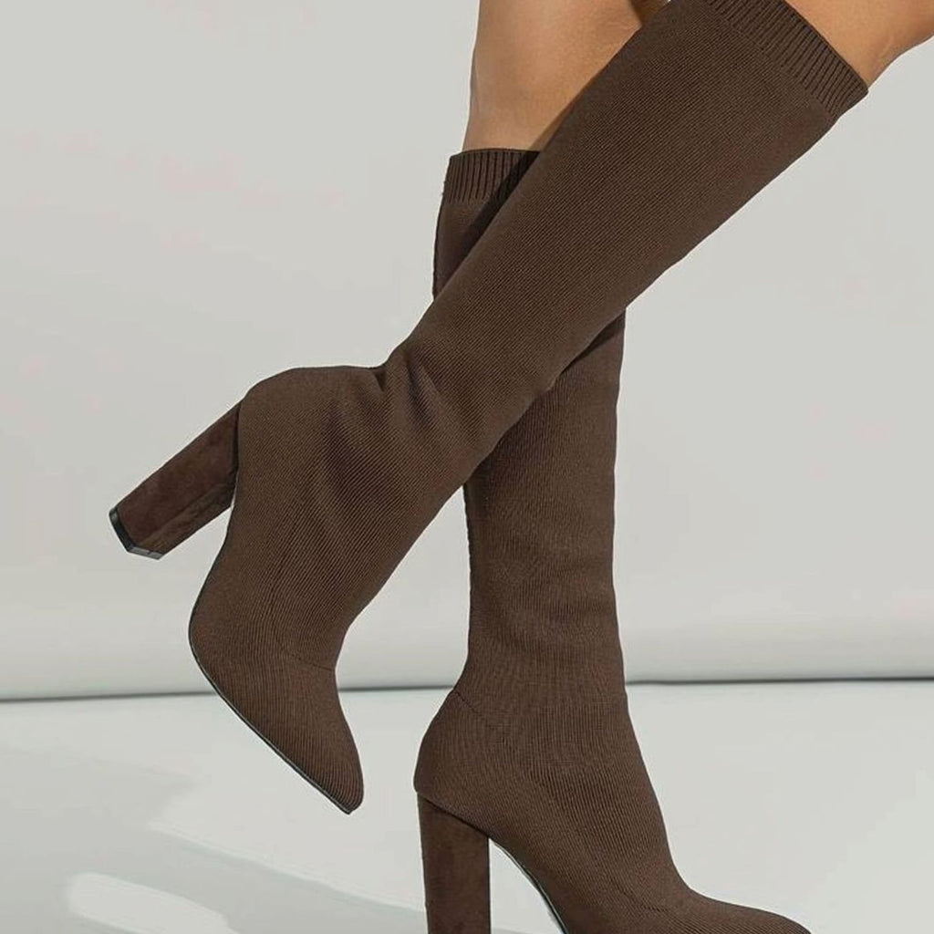 Women's Stretch Knit Pointed-Toe Sock Boots