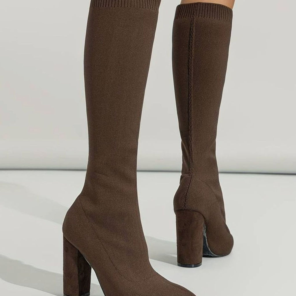 Women's Stretch Knit Pointed-Toe Sock Boots