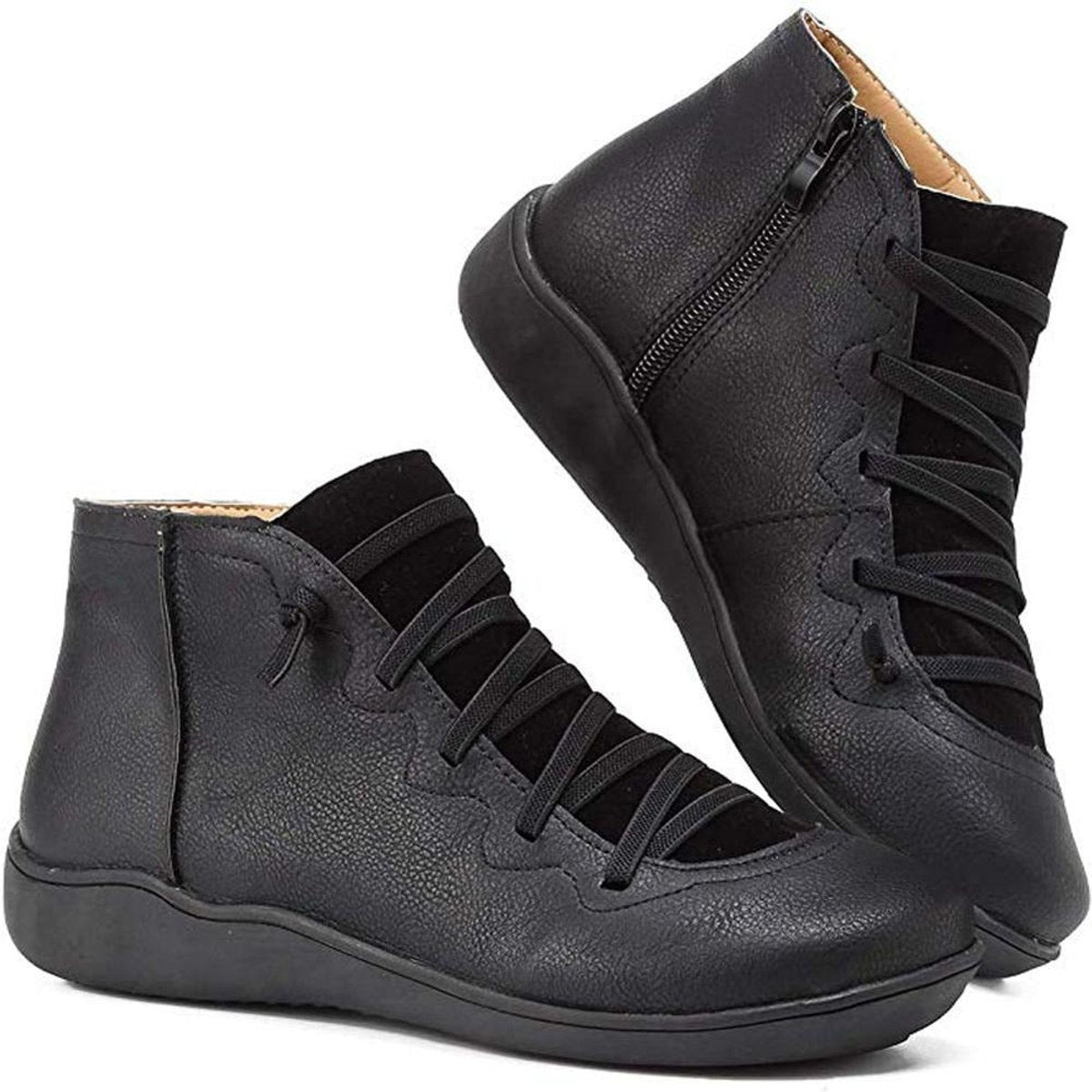 Women's Lace-Up Leather Ankle Boots