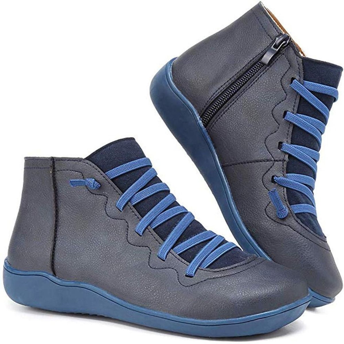 Women's Lace-Up Leather Ankle Boots