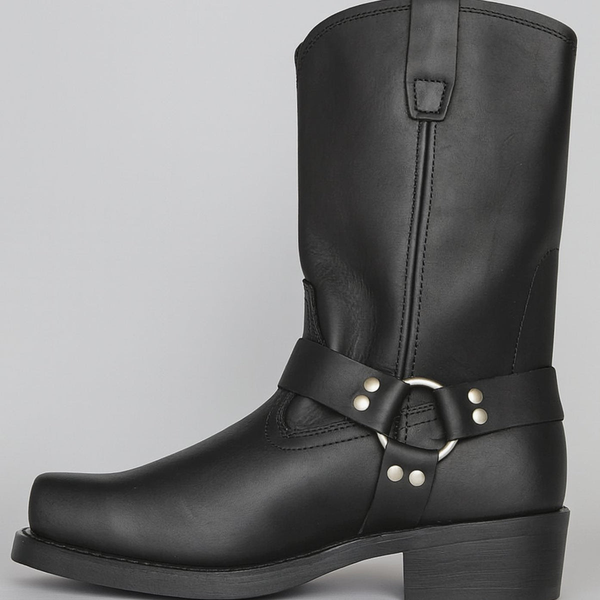 Women's Square Toe Leather Western Harness Boots - Yellow Brown