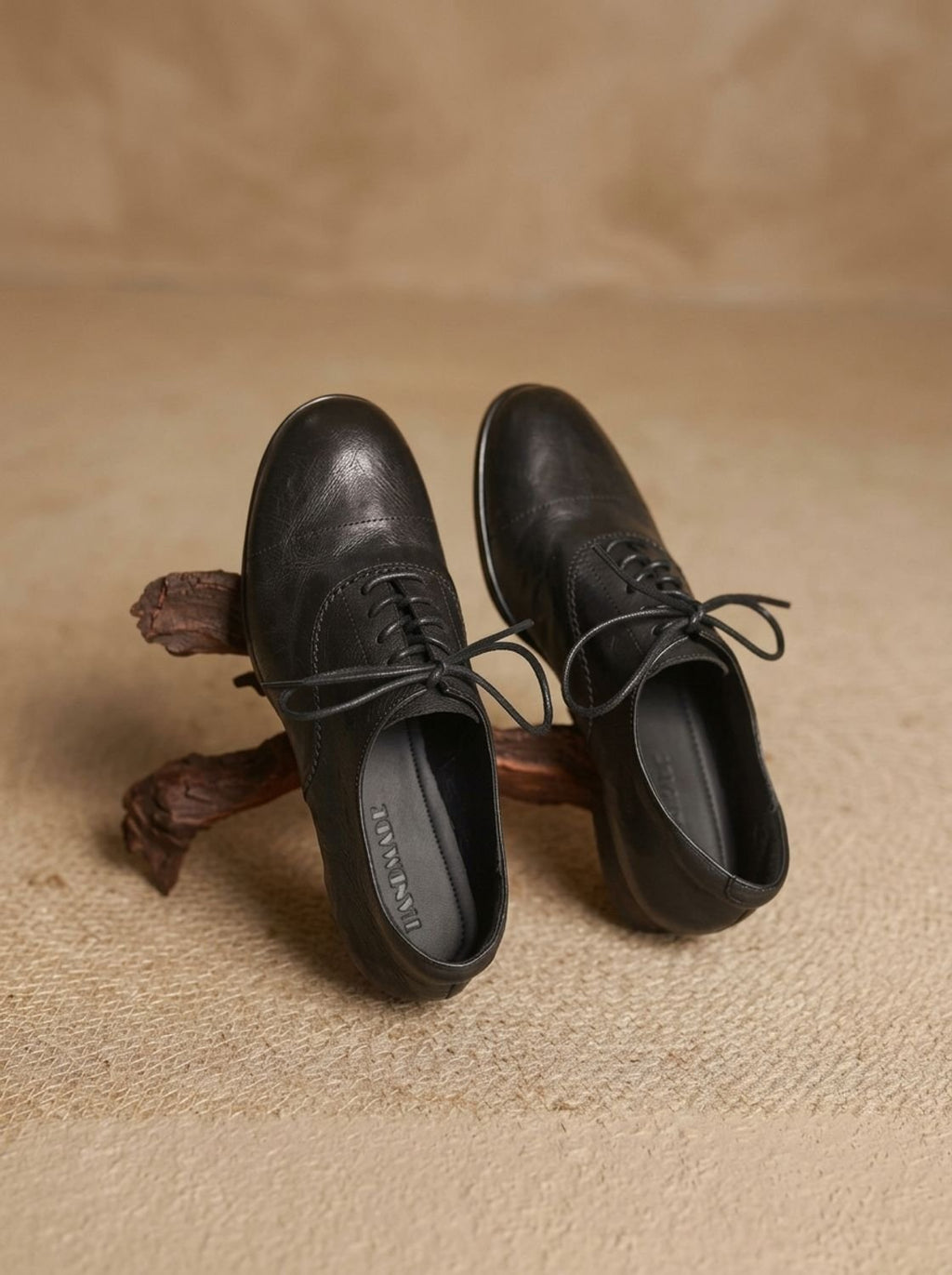 Women's Leather Cap Toe Lace-Up Oxford Flats