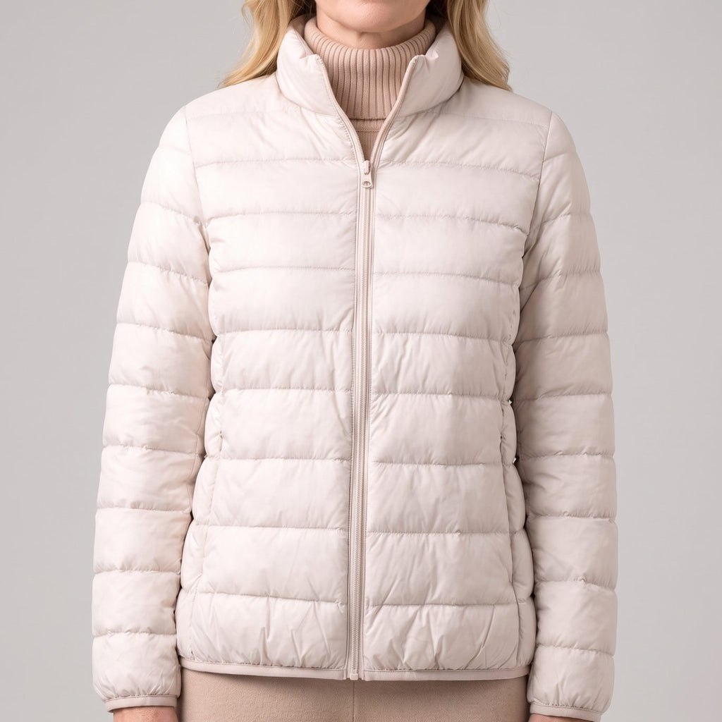 Women's Lightweight Packable Down Quilted Jacket with Stand Collar