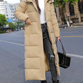 Women's Full-Length Quilted Puffer Coat - Beige