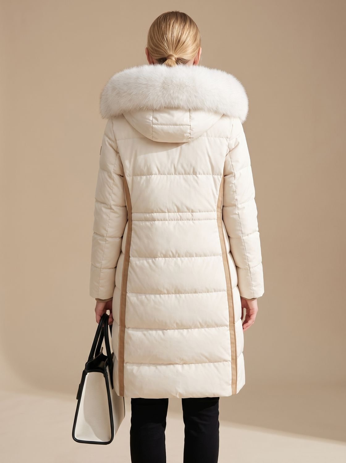 Women's Long Puffer Parka with Plush-Trimmed Hood