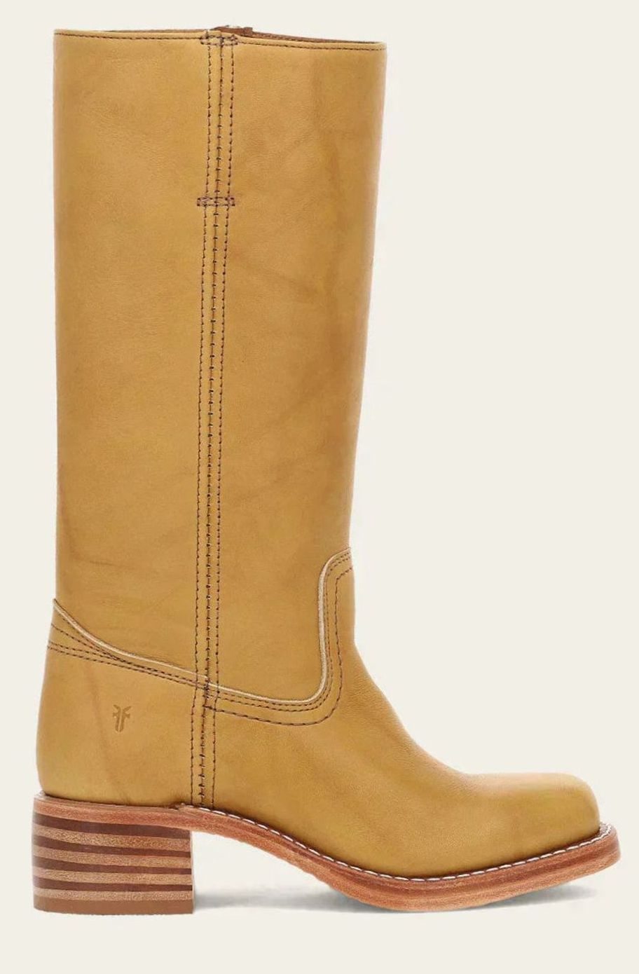 Women's Stacked-Heel Leather Western Boots - Black