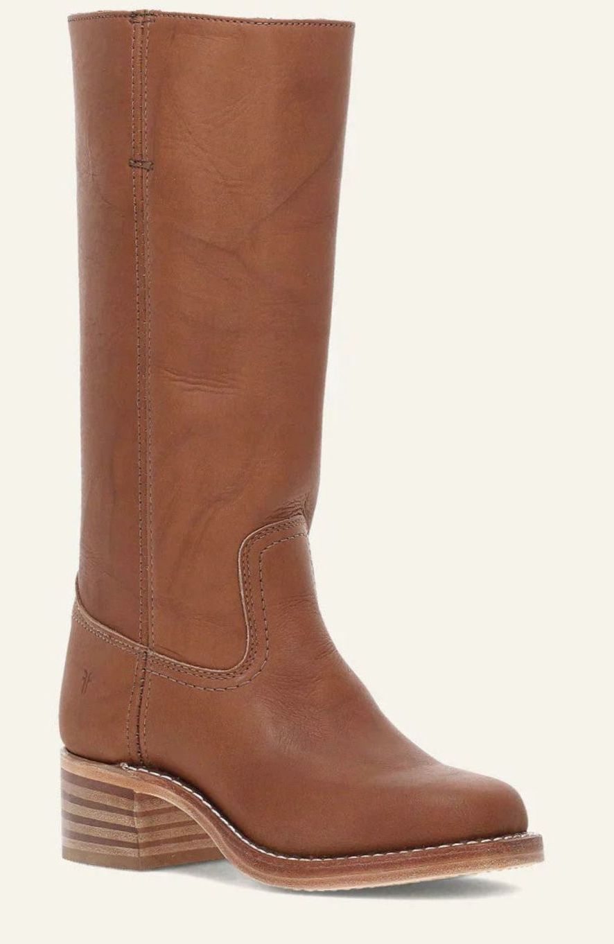 Women's Stacked-Heel Leather Western Boots