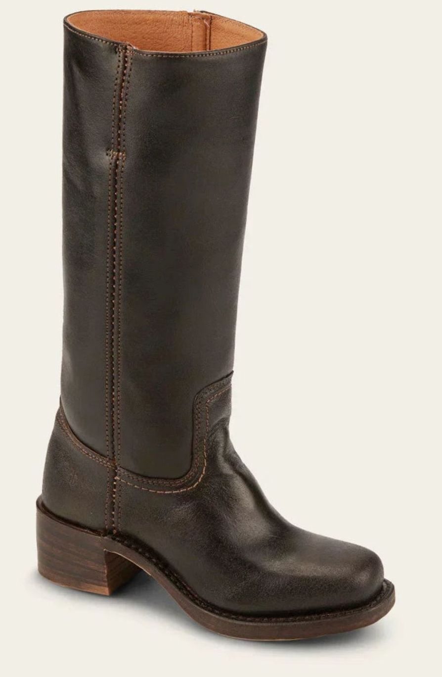 Women's Stacked-Heel Leather Western Boots