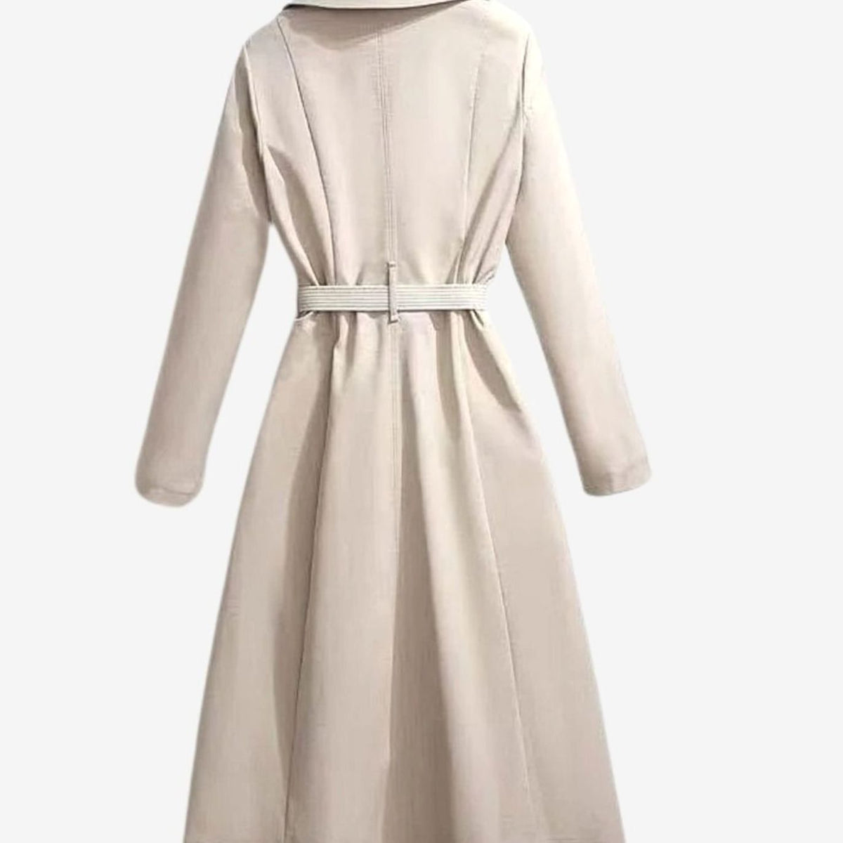 Women's Belted Notch Collar Midi Trench Coat