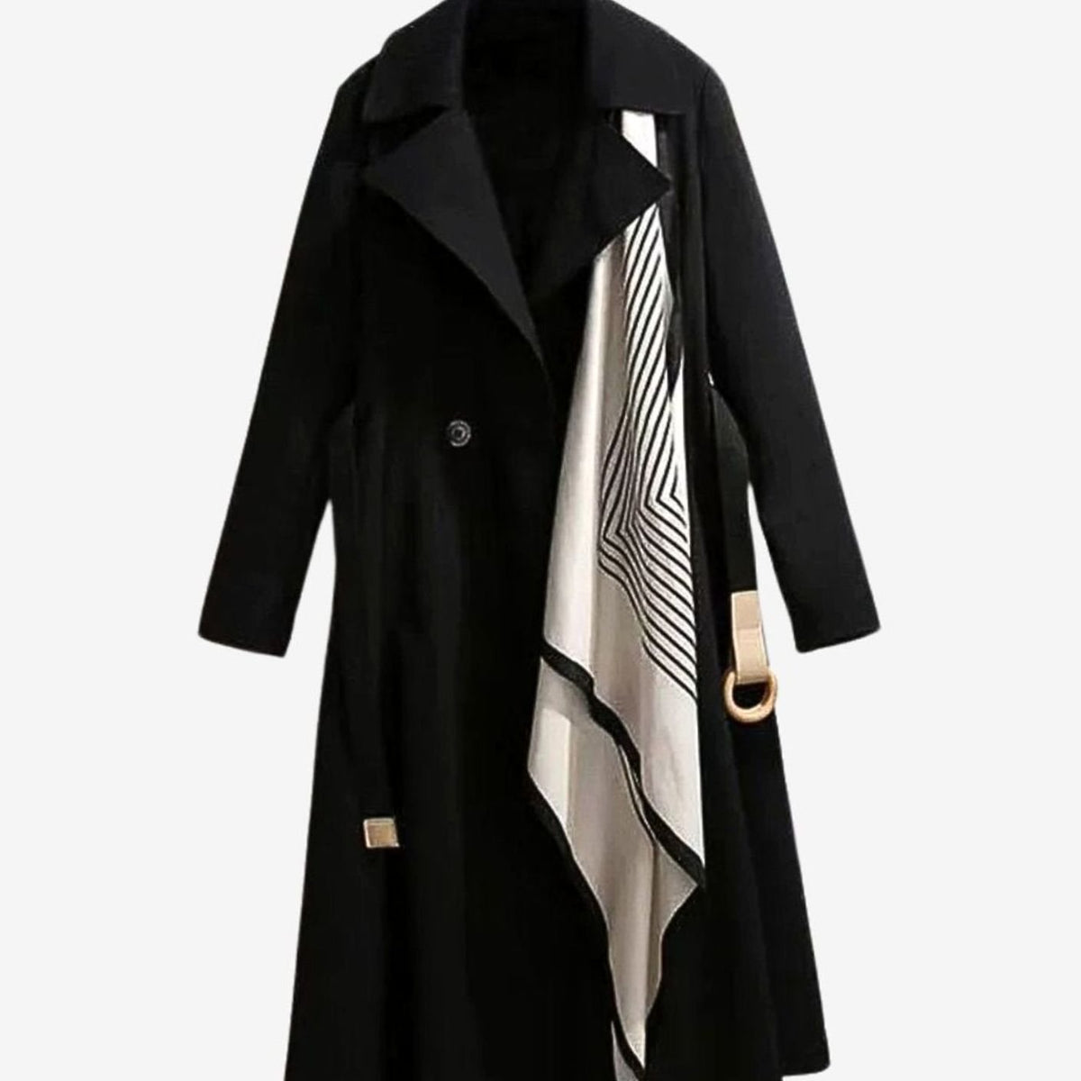 Women's Belted Notch Collar Midi Trench Coat