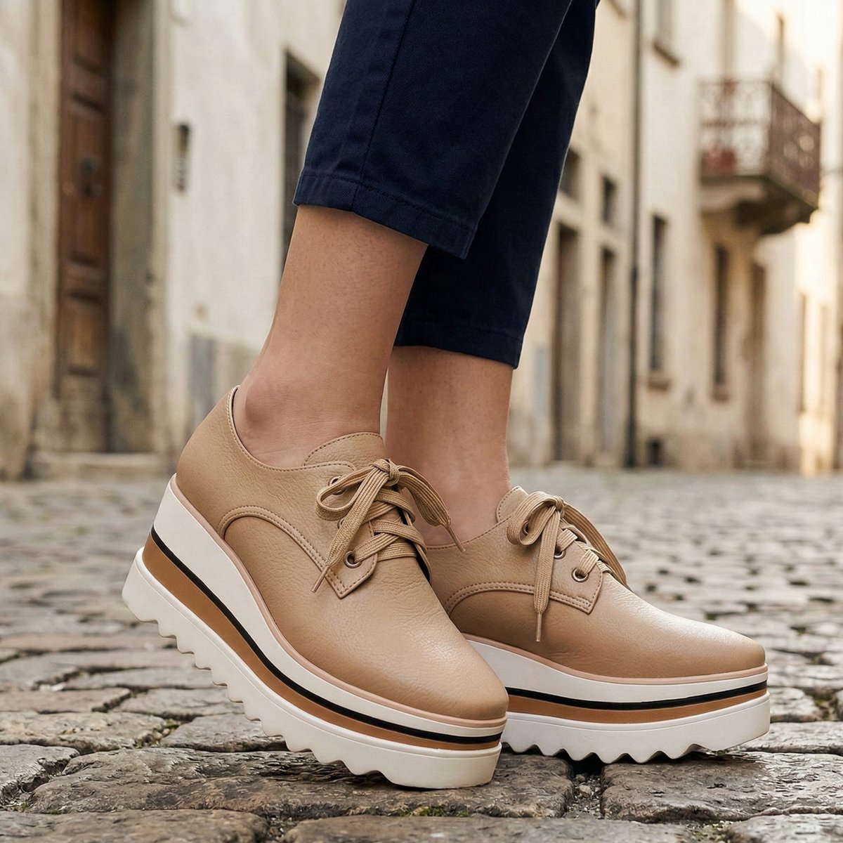 Women's Orthopedic Platform Lace-Up Oxford Boots