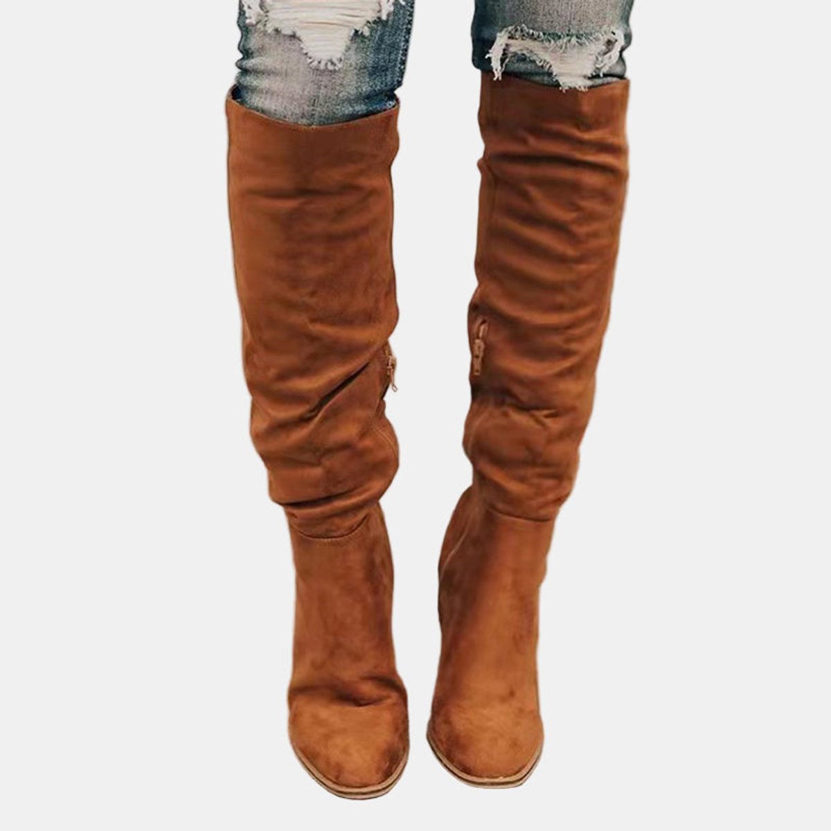 Women's Over-the-Knee Block-Heel Stretch Ankle Boots