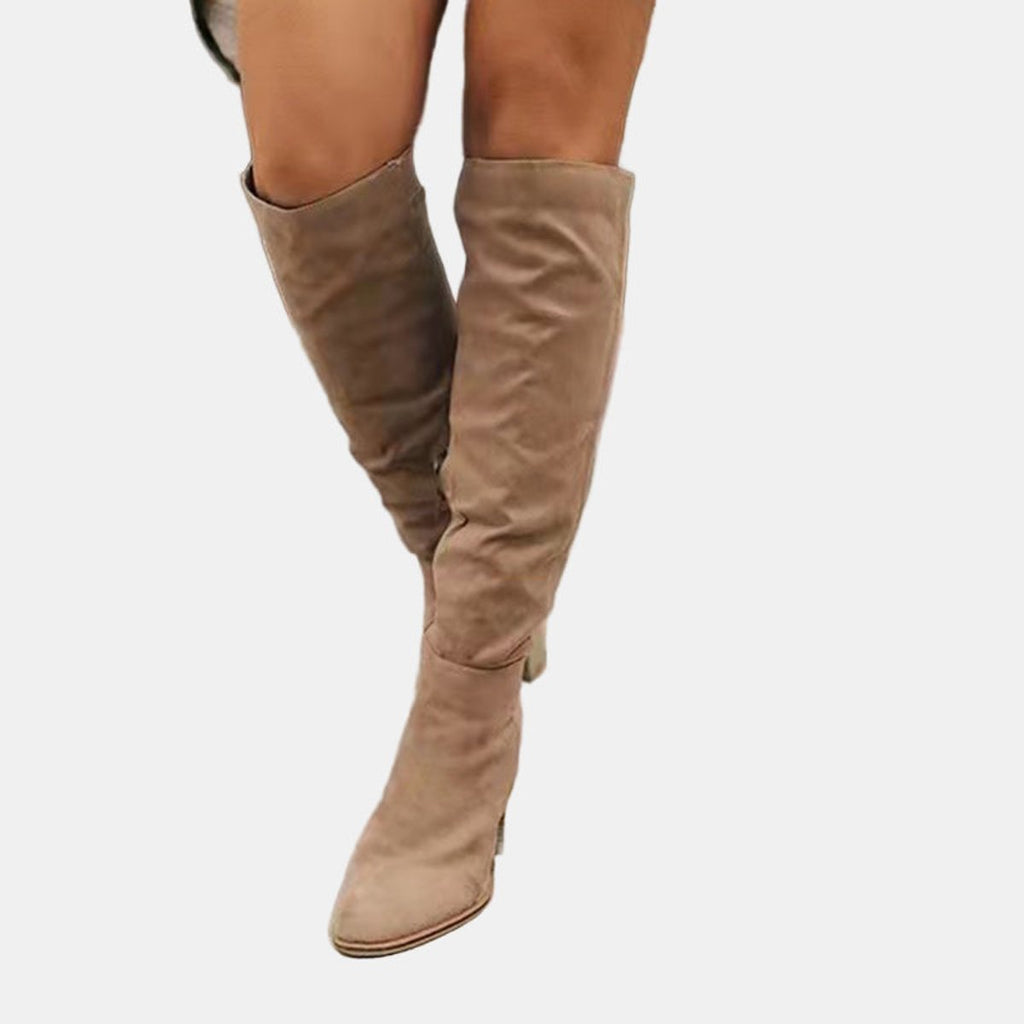 Women's Over-the-Knee Block-Heel Stretch Ankle Boots