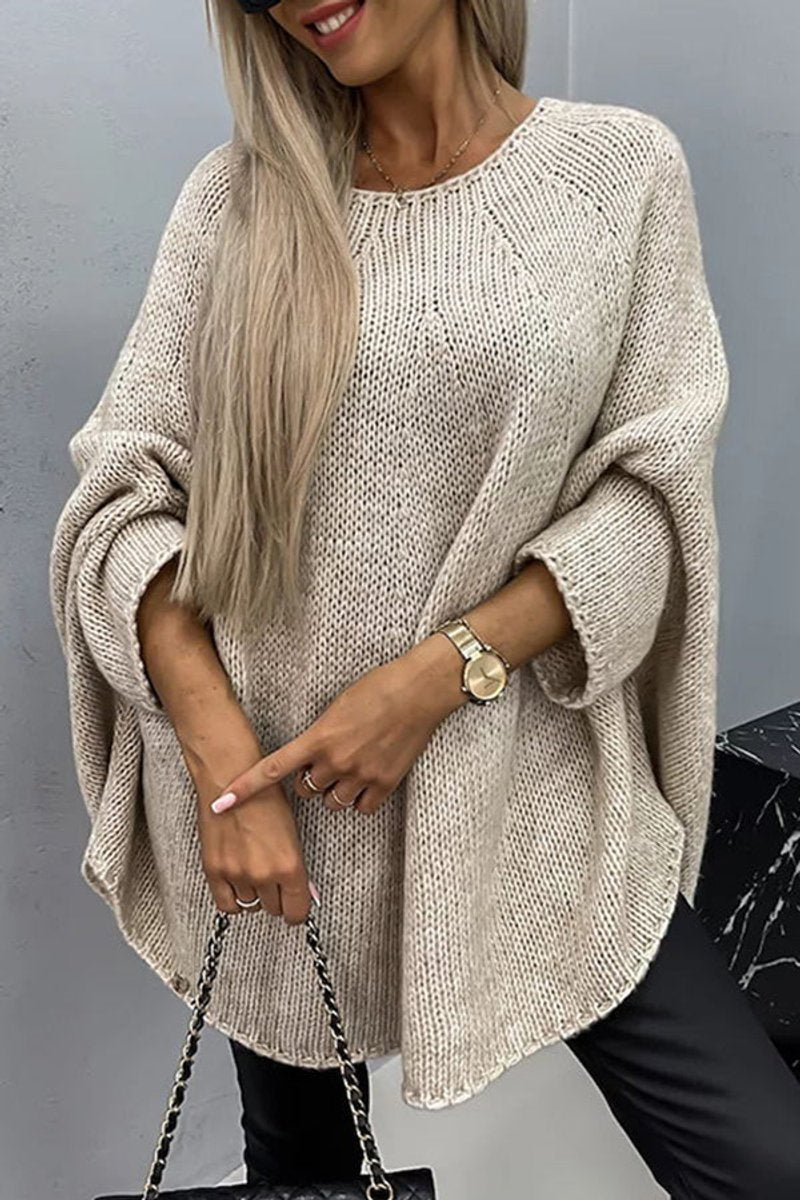 Women's Batwing Sleeve Crewneck Knit Sweater