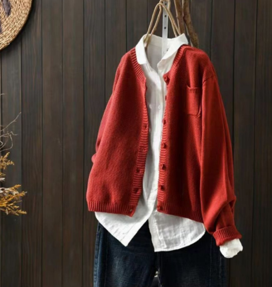 Women's Oversized Button-Front Knit Cardigan Sweater