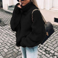 Women's Chunky Knit Foldover Turtleneck Sweater - Gray