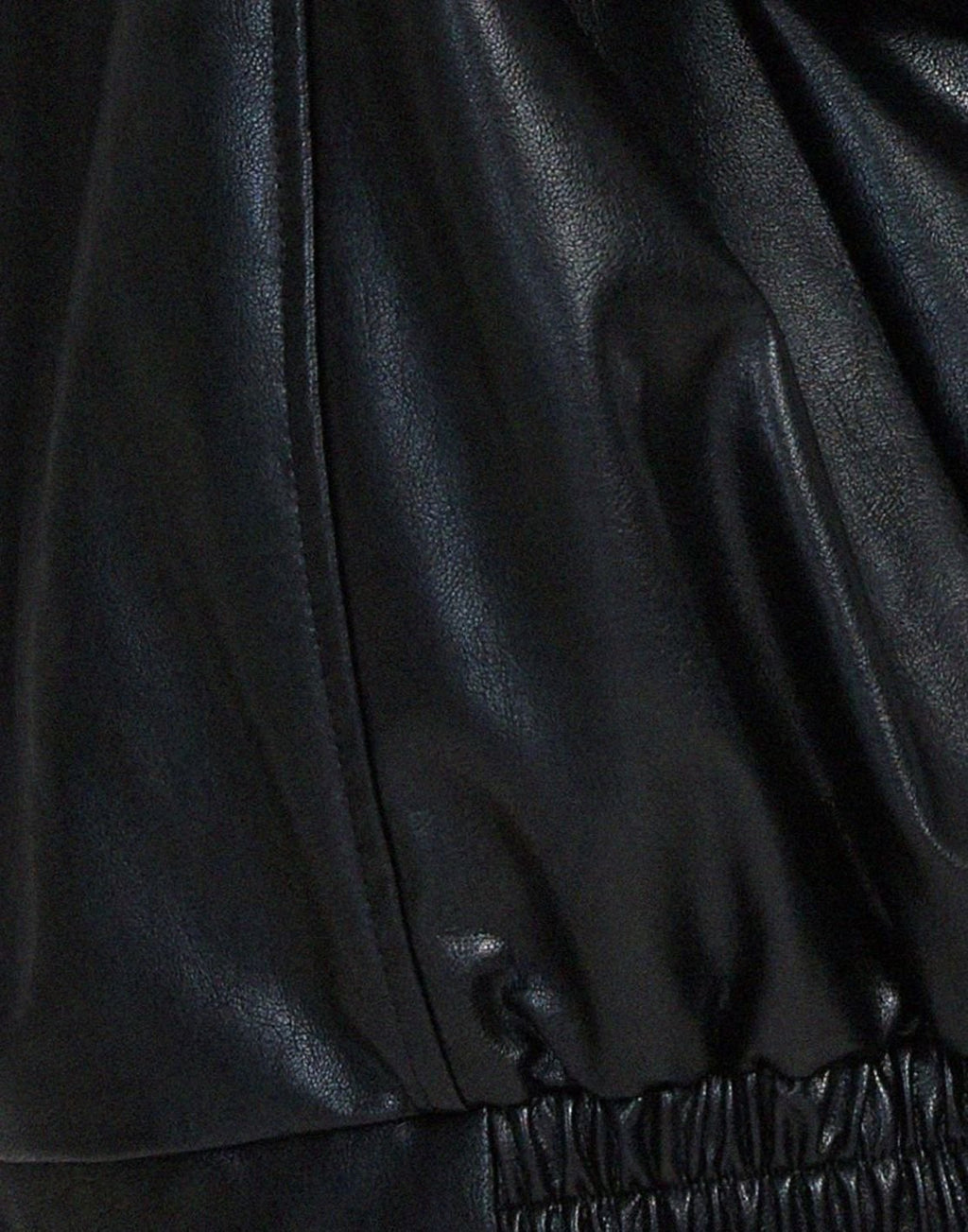 Women's Dropped-Shoulder Faux Leather Bomber Jacket