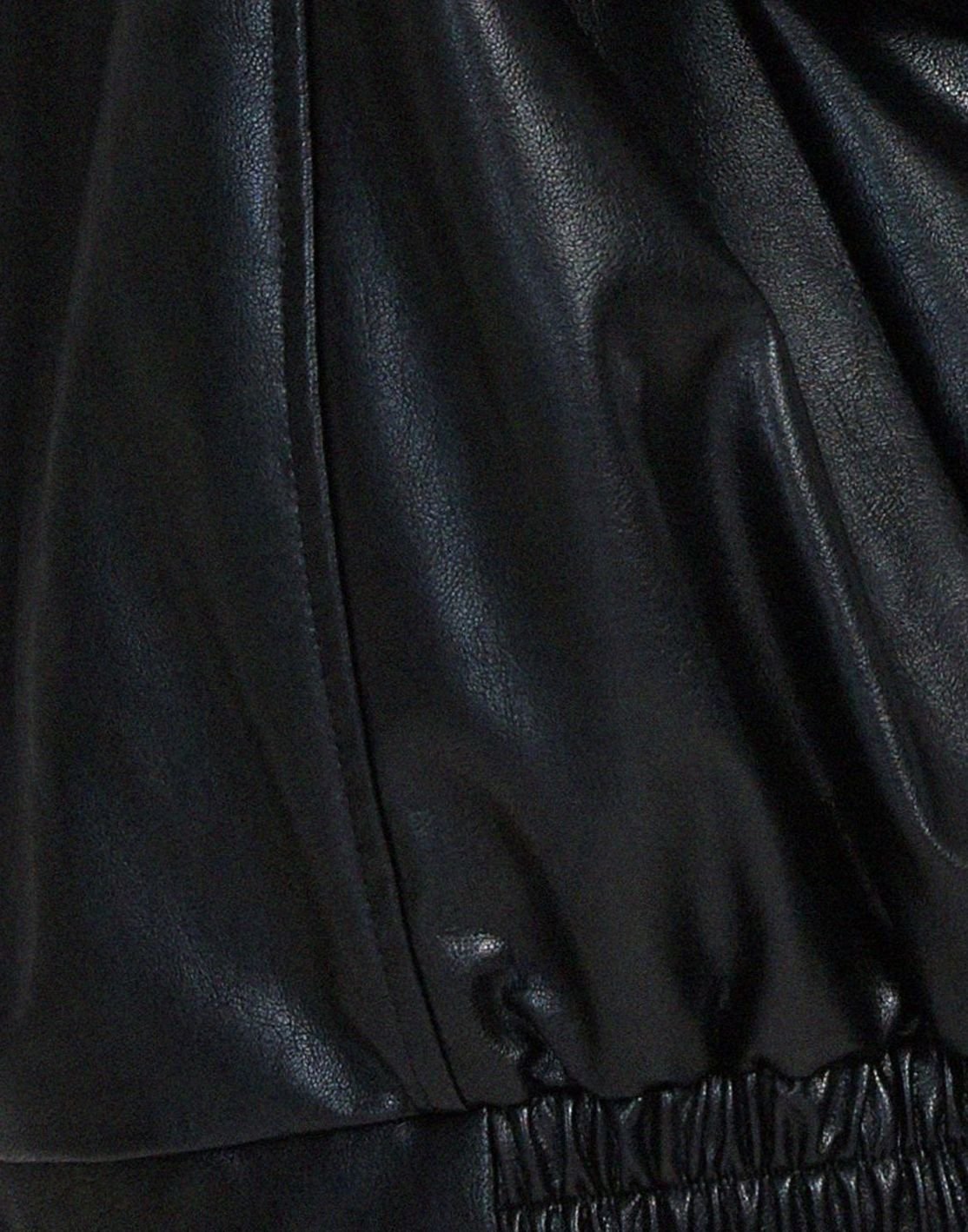 Women's Dropped-Shoulder Faux Leather Bomber Jacket