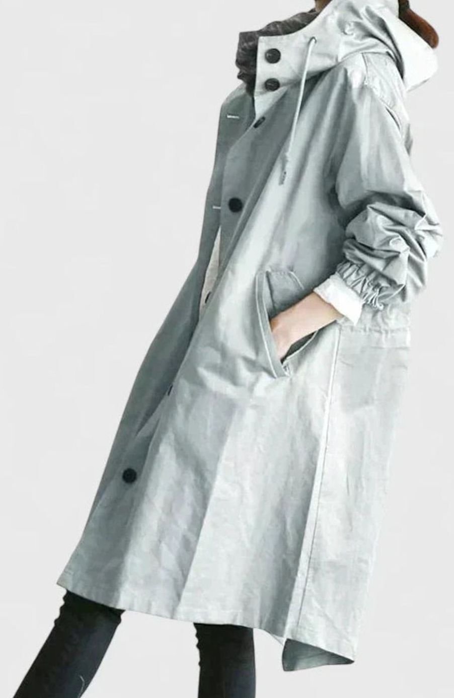 Women's Oversized Hooded Longline Trench Coat